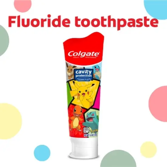 Colgate Kids' Pokemon Cavity Protection Toothpaste with Fluoride - Mild Bubble Fruit Flavor - 4.6oz image {2}