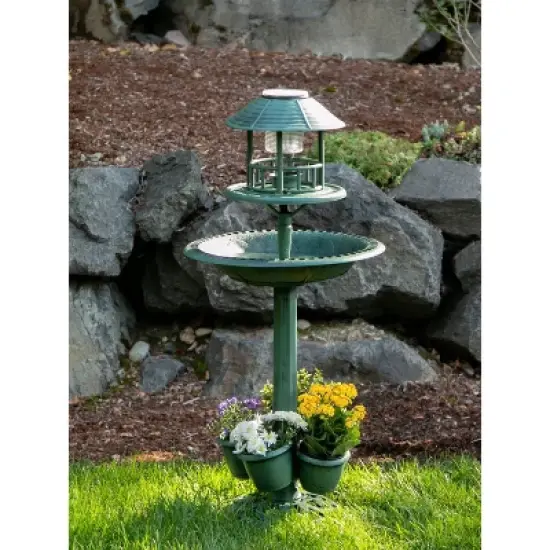 17" Verdigris Garden Centerpiece Bird Feeder Green - Zingz & Thingz: Freestanding, Non-Toxic, No Assembly Required image {2}