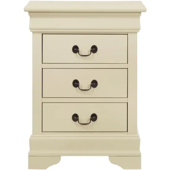 Passion Furniture Louis Philippe 3-Drawer Nightstand (29 in. H x 16 in. W x 21 in. D) image {10}