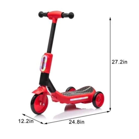 DSVIMOY 2-in-1 Three-Wheel Balance Bike, Toy for kids, Indoor Outdoor Toddler Bike, Balance Bike 3-6 Year Old,  Red, 24.8"*12.2"*27.2" image {2}