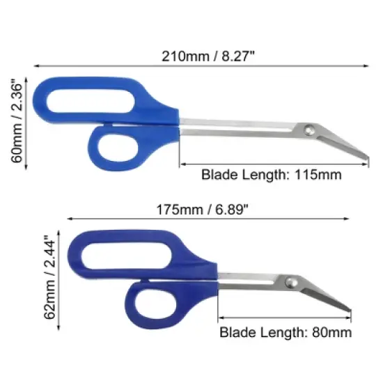 Unique Bargains Stainless Steel Toenail Scissors for Elderly Thick Nail Cuticle Trimmer Long Handled Manicure Pedicure Tool Blue 2 Pcs image {3}