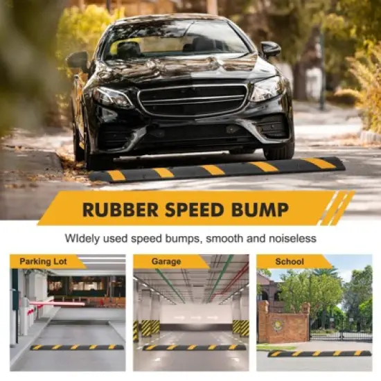 Garvee 2 Pack Rubber Speed Bumps with 25,000 Lbs Capacity, Ideal for Cable Protection On Asphalt, Concrete, and Gravel Roads image {1}