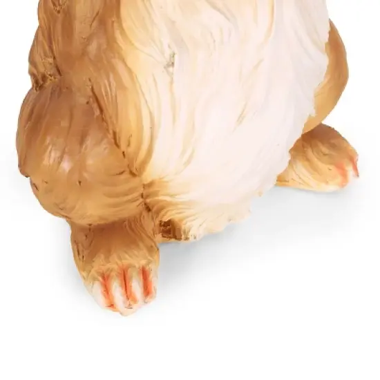24" Concrete Hogeland Outdoor Rabbit Garden Statue - White and Brown - Christopher Knight Home image {9}