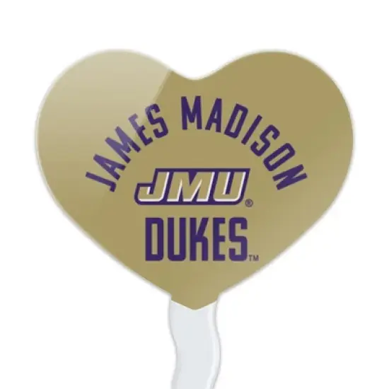 James Madison University Dukes Heart Love Cupcake Picks Toppers Decoration Set of 6 image {1}