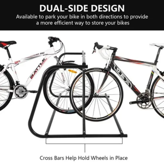 Commercial Bike Rack Garage, Grid Bike Rack in Ground, 10-Bike Capacity Dual Sided Bicycle Storage Stand Parking Stand for Garages, Stores image {4}