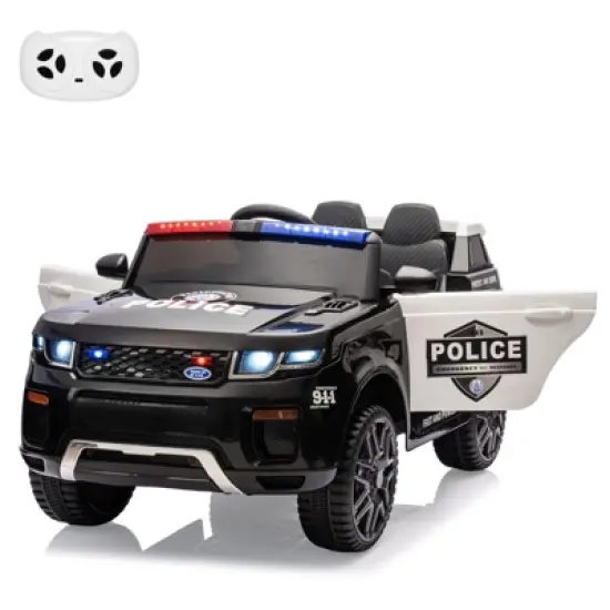 Kids Ride on Police Car, 12V Electric Truck for Toddlers, Ride on Toy with Remote Control, Intercom, Flashing Light&LED Lights, Handle image {7}