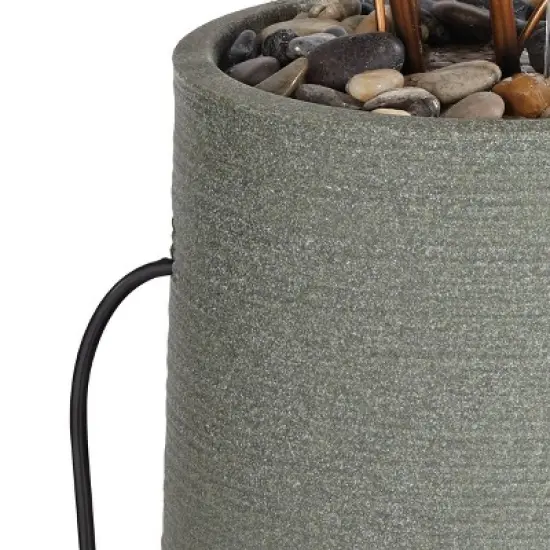 John Timberland Leonisis Rustic Cascading Leaves Outdoor Floor Water Fountain 38 1/2" for Yard Garden Patio Home Deck Lawn Porch House image {5}