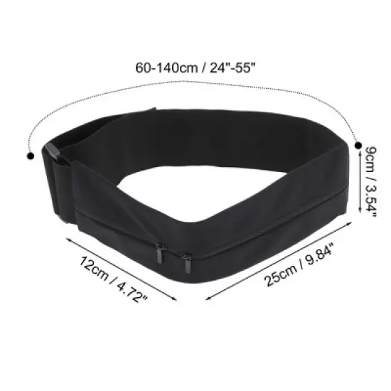 Unique Bargains Portable Double Pocket Running Waist Pack 1 Pc image {1}