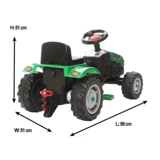 Pilsan Child Ride On Toy Tractor for Balance & Strength with Steering Wheel, Pedal, Horn, and Adjustable Backrest, For Kids 3 Years and Up image {3}