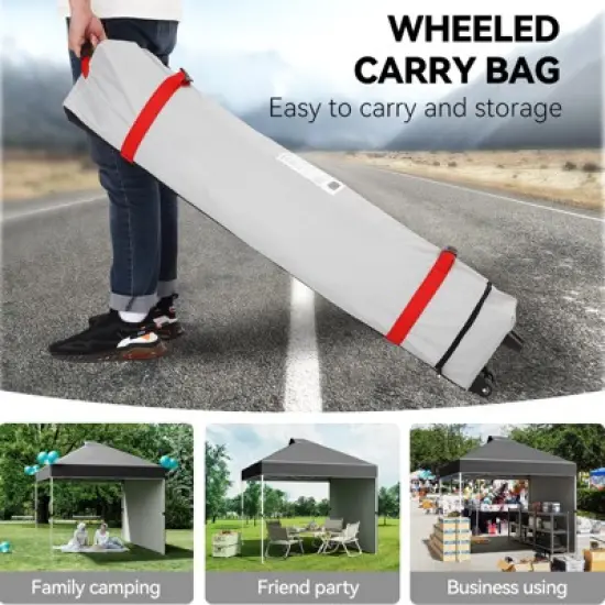 10x10 Pop-up Canopy，Patio Tent，Patented One Push Tent for Outdoor Events Commercial Instant Canopies，Canopy Wind Tunnel Design，with Wheeled Bag image {3}