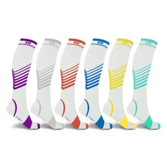 Extreme Fit Compression Socks Knee High - Made for Running, Athletics and Pregnancy - 6 Pair  image {3}