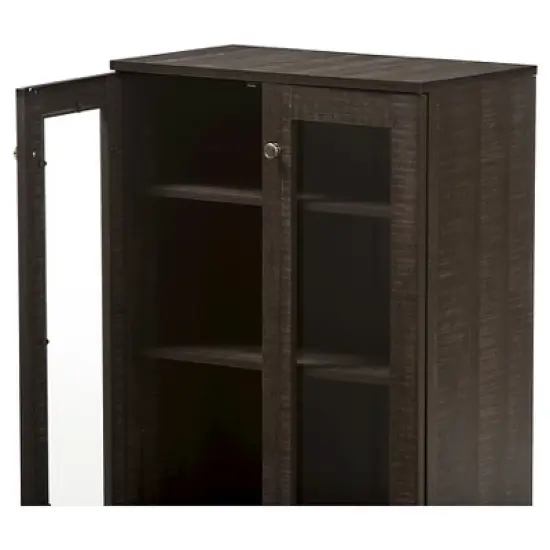 Mason Modern and Contemporary Multipurpose Storage Cabinet Sideboard - Dark Brown - Baxton Studio image {4}