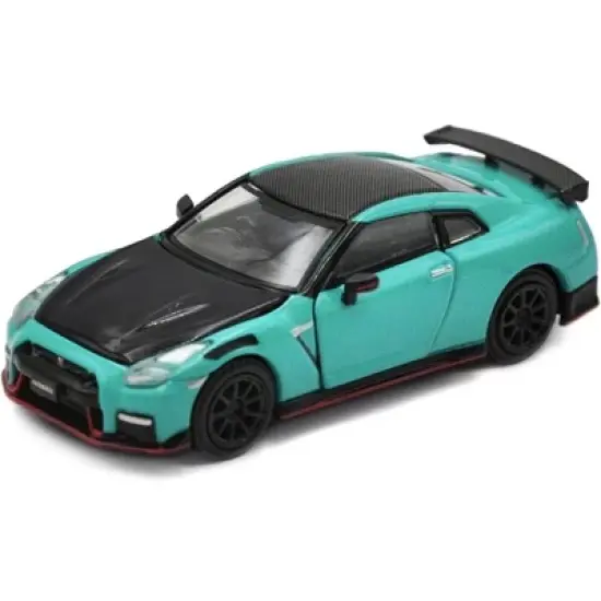 2020 Nissan GT-R (R35) Nismo RHD (Right Hand Drive) Robin Egg Blue and Carbon Black 1/64 Diecast Model Car by Era Car image {2}