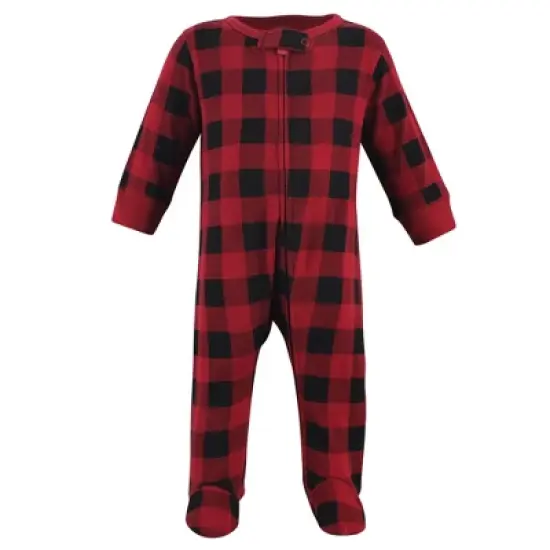 Touched by Nature Baby Organic Cotton Zipper Sleep and Play 3pk, Tree Plaid image {3}
