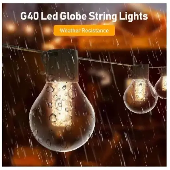 BlueAcorn Indoor/Outdoor Bluetooth LED Globe String Lights for patio, 50ft image {3}