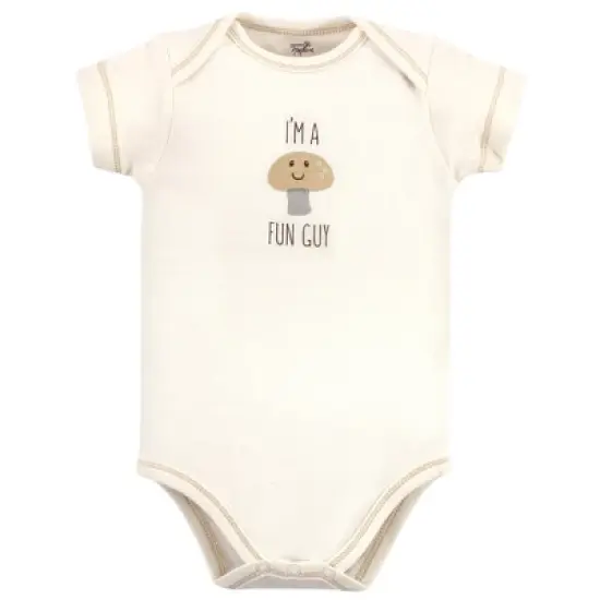 Touched by Nature Organic Cotton Bodysuits 5pk, Mushroom image {3}