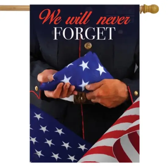 We Will Never Forget Military Bereavement House Flag 28" x 40" Briarwood Lane image {1}
