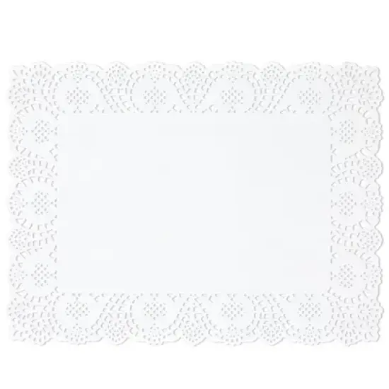 Juvale 100 Pack Rectangular Placemats for Cakes, Desserts, Baked Goods (White, 15.5 x 11.7 In) image {6}