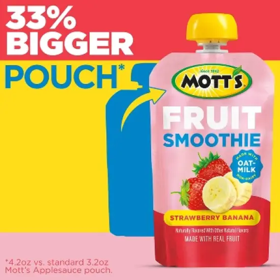 Mott's Fruit Smoothie Strawberry Banana Pouches - 33.6oz/8ct image {6}