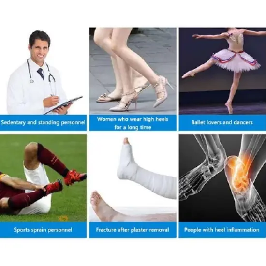 Ankle Brace Support For Men Women Adjustable Plantar Fasciitis Night Splint Relief Set (massage Ball Color Random) image {2}