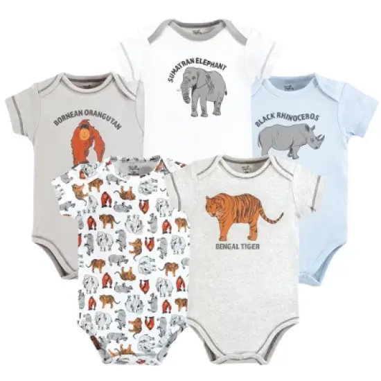 Touched by Nature Organic Cotton Bodysuits, Endangered Safari image {9}