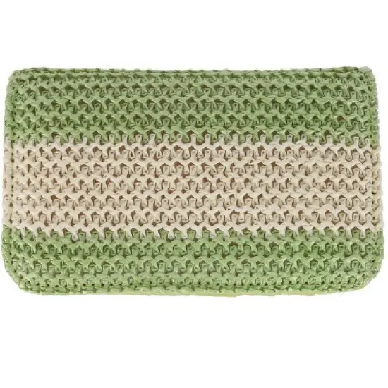 Buxton Women's Straw Vegan Leather Snap Card Case image {3}