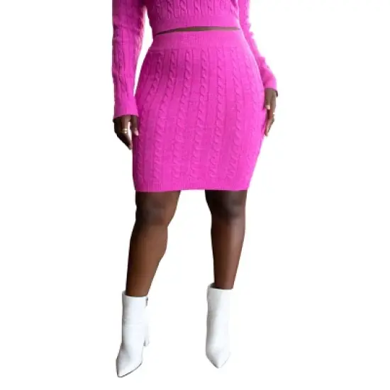 Rebdolls Women's Plus Size Cable Knit Mini Skirt image {2}