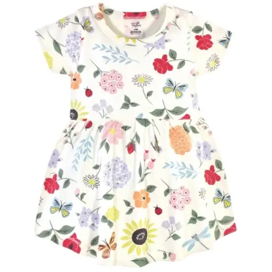 Touched by Nature Baby and Toddler Girl Organic Cotton Short-Sleeve Dresses 2pk, Flutter Garden image {2}