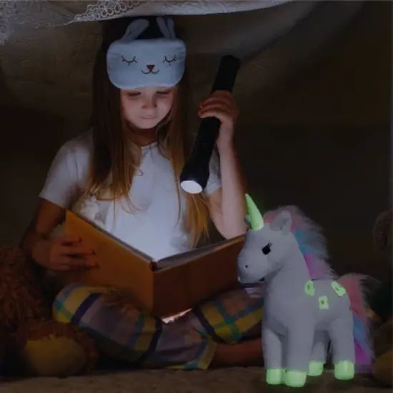 FAO Schwarz 13" White Unicorn Glow in the Dark Toy Plush image {5}