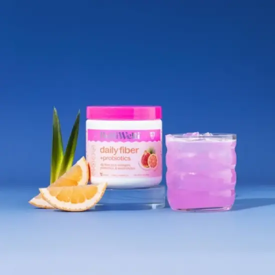 BelliWelli Daily Fiber Supplement + Probiotics, Electrolytes, Collagen, Powder - Tropical Breeze - 16 servings image {2}