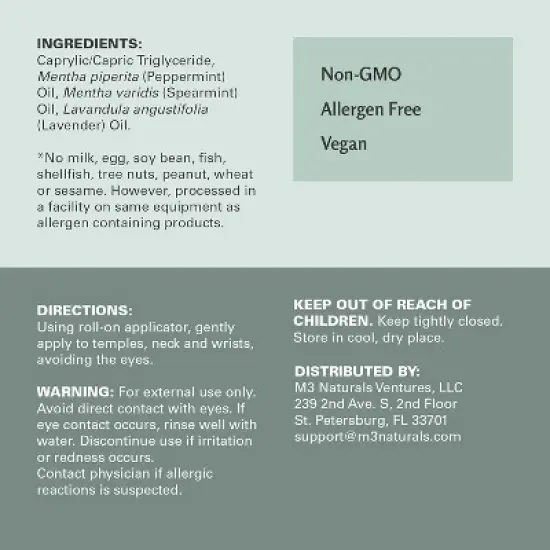 MigraFew Aromatherapy Migraine Roll On, Headache Relief Roll On with Peppermint, Spearmint & Lavender for Head Tension & Pressure, M3, .33 oz image {2}