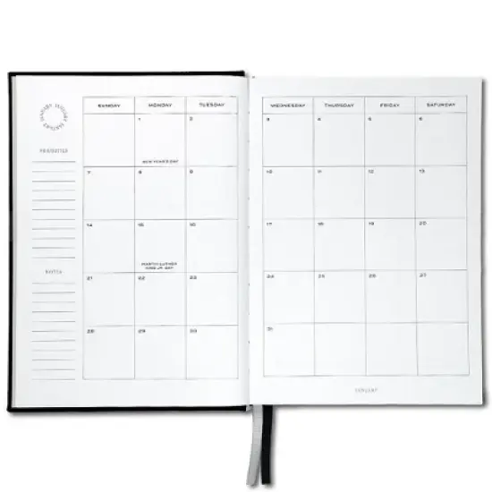 Wit & Delight 2024 Planner 8.75"x6.25" Weekly/Monthly Linen Black image {3}