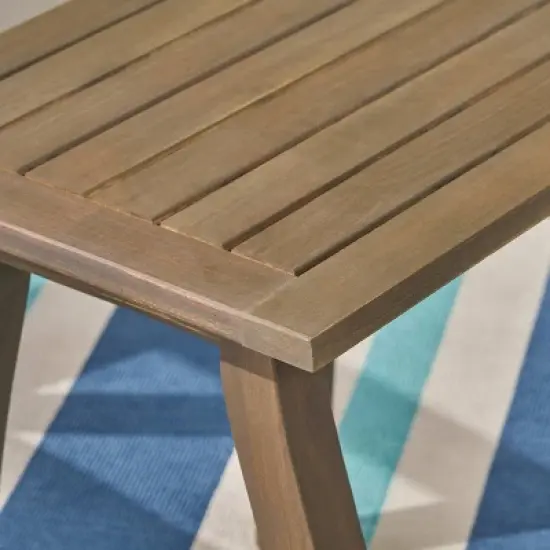 Sunview 3pc Acacia Wood Recliner Rocking Chair Set  Gray - Christopher Knight Home image {5}