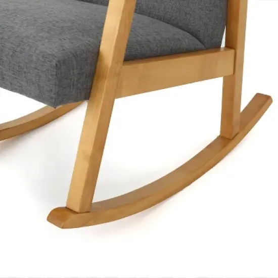 Harvey Mid-Century Modern Fabric Rocking Chair - Christopher Knight Home image {4}