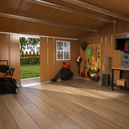 ORRD 12x10 FT Metal Storage Shed, Heavy-Duty Outdoor Garden Shed w/ Windows, Lockable Door & Vents image {2}