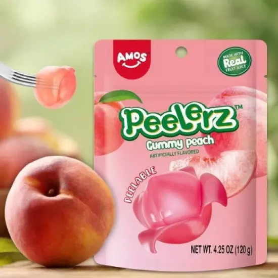AMOS Peach Peelerz Gummy - 4.25oz image {3}