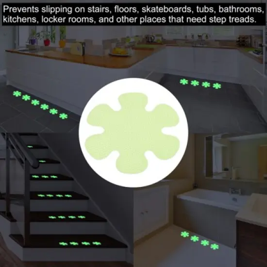 Unique Bargains Non Slip Bathtub Stickers Safety Shower Treads Adhesive Decal Flower Shape with Scraper Green 20 Pcs image {5}