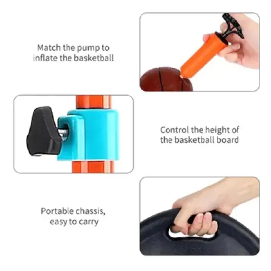 SUGIFT Height Adjustable Toy Basketball Hoop System for kids with Baskteball image {4}