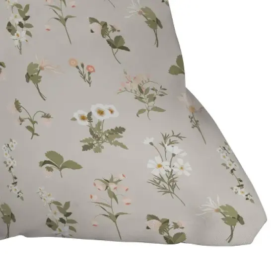 18"x18" Deny Designs Iveta Abolina Pineberry Botanical Outdoor Throw Pillow Tan: Abstract Design, Polyester, Square Shape image {2}