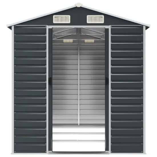 vidaXL Garden Shed - Anthracite 75.2" x 118.1" x 78" image {4}