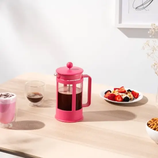 Bodum Kenya 8 Cup 34oz French Press Coffee Maker Pink: Manual Coffee Pot, BPA-Free, Dishwasher-Safe, Reusable Filter image {4}