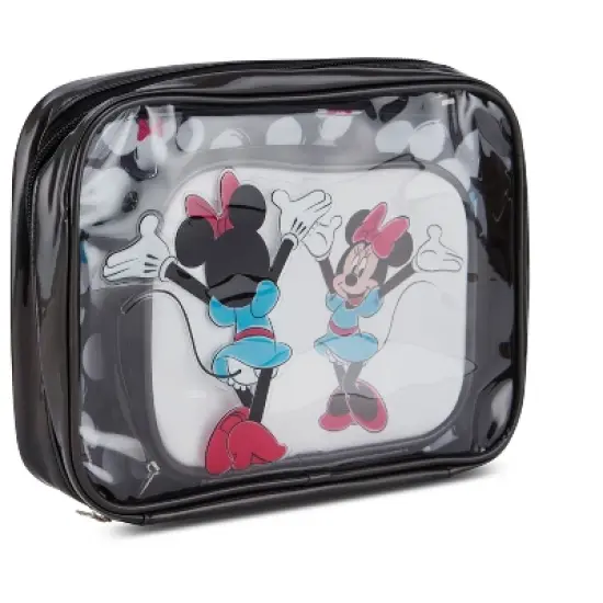 Minnie Mouse 3 Piece Cosmetic Case Set - Black image {2}