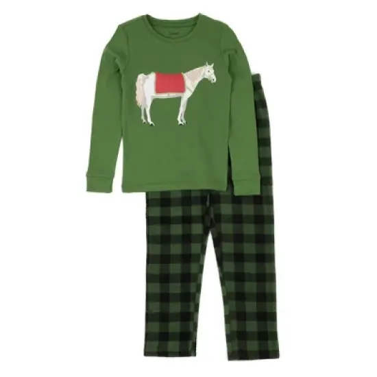 Leveret Kids Cotton Top and Fleece Pants Pajamas image {5}