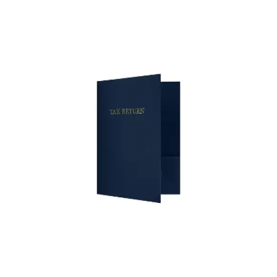 LUX 9 x 12 Tax Return Folders Standard Two Pocket 250/Pack Dark Blue Linen 250/Pack (SF101546TAX250) image {1}