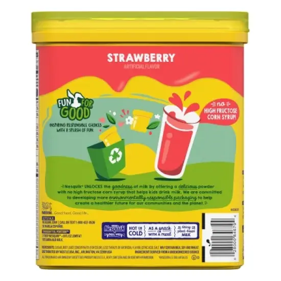 Nestle Nesquik Strawberry Flavor Powder Drink Mix for Strawberry Milk - 18.7oz image {3}