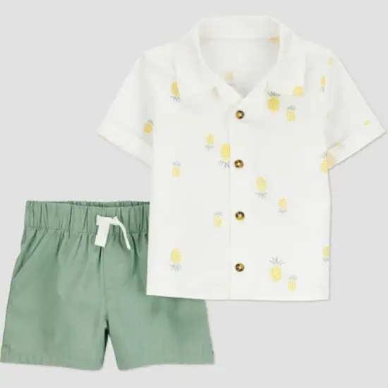 Carter's Just One You&reg;️ Baby Boys' Pineapple Top & Bottom Set - White/Yellow image {3}