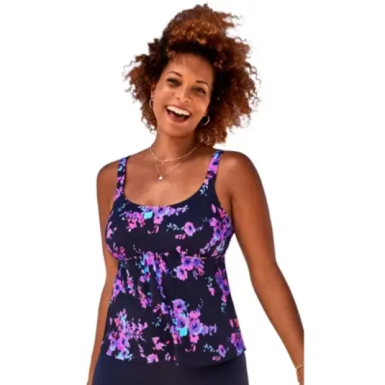 Swimsuits for All Women&rsquo;s Plus Size Flared Tankini Top image {10}