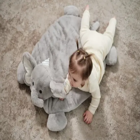 Bearington Baby Lil Spout Play Mat: 30 x 30 Plush Elephant Belly Blanket and Play Mat image {2}