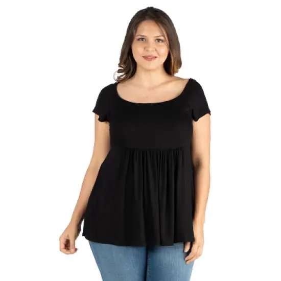 24seven Comfort Apparel Women's Plus Babydoll Tunic Top image {4}