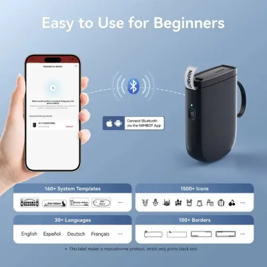 Niimbot D11 Portable Rechargeable Label Maker Black image {5}